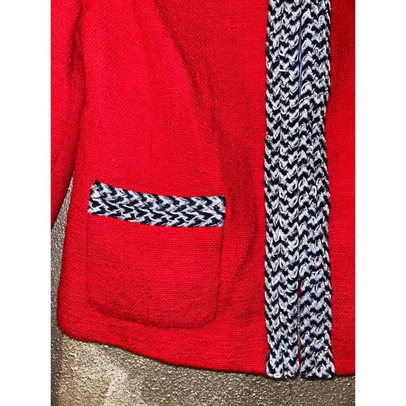 Talbots Barclays Preppy Academia Old Money Twee Red Gray Blazer - Picture 3 of 12